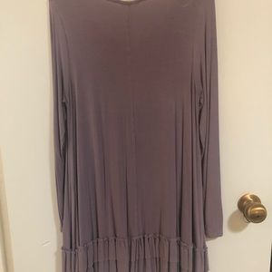 Purple Easel Tunic with Ruffle Hem